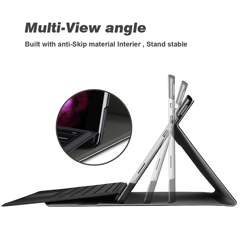 Case for Microsoft Surface Pro10 Pro 9 - Kickstand cover Multiple view PU leather Pen Holder 13 inch Tablet lightweight Hard Shell